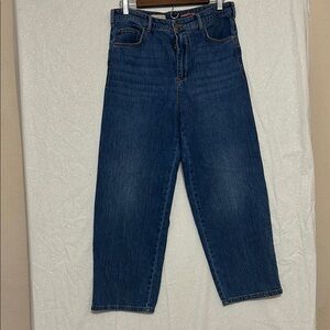 Pilcro Blue Straight Jeans High Waist Ankle. Size 30